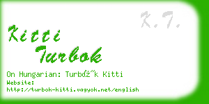 kitti turbok business card